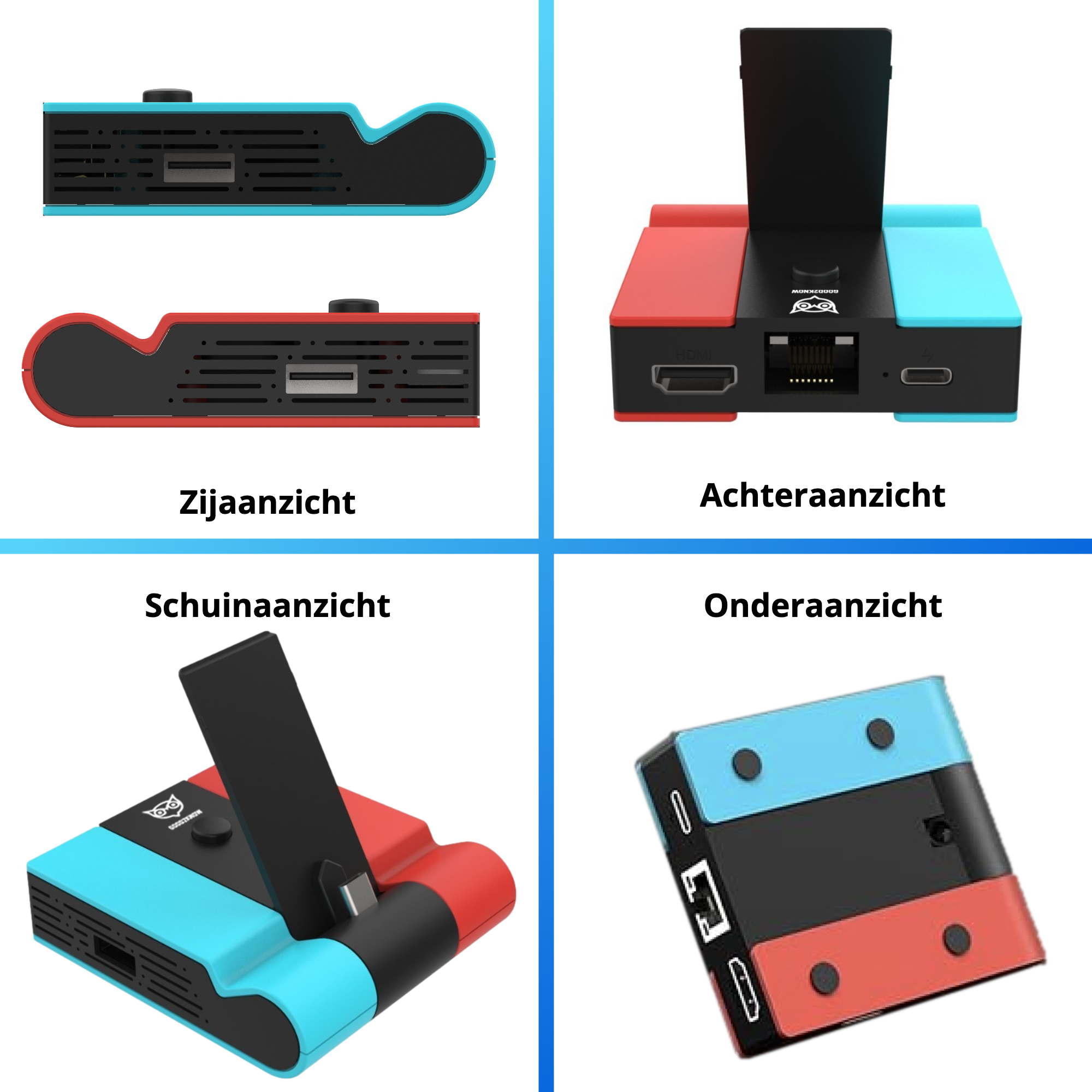 Good2know Nintendo Switch Dock Set - 5 in 1 Docking station geschikt voor Switch & OLED - Ultra HD 4K HDMI - TV/Monitor aansluiting voor Schermprojectie - Inclusief thumb grips(G2K-69)