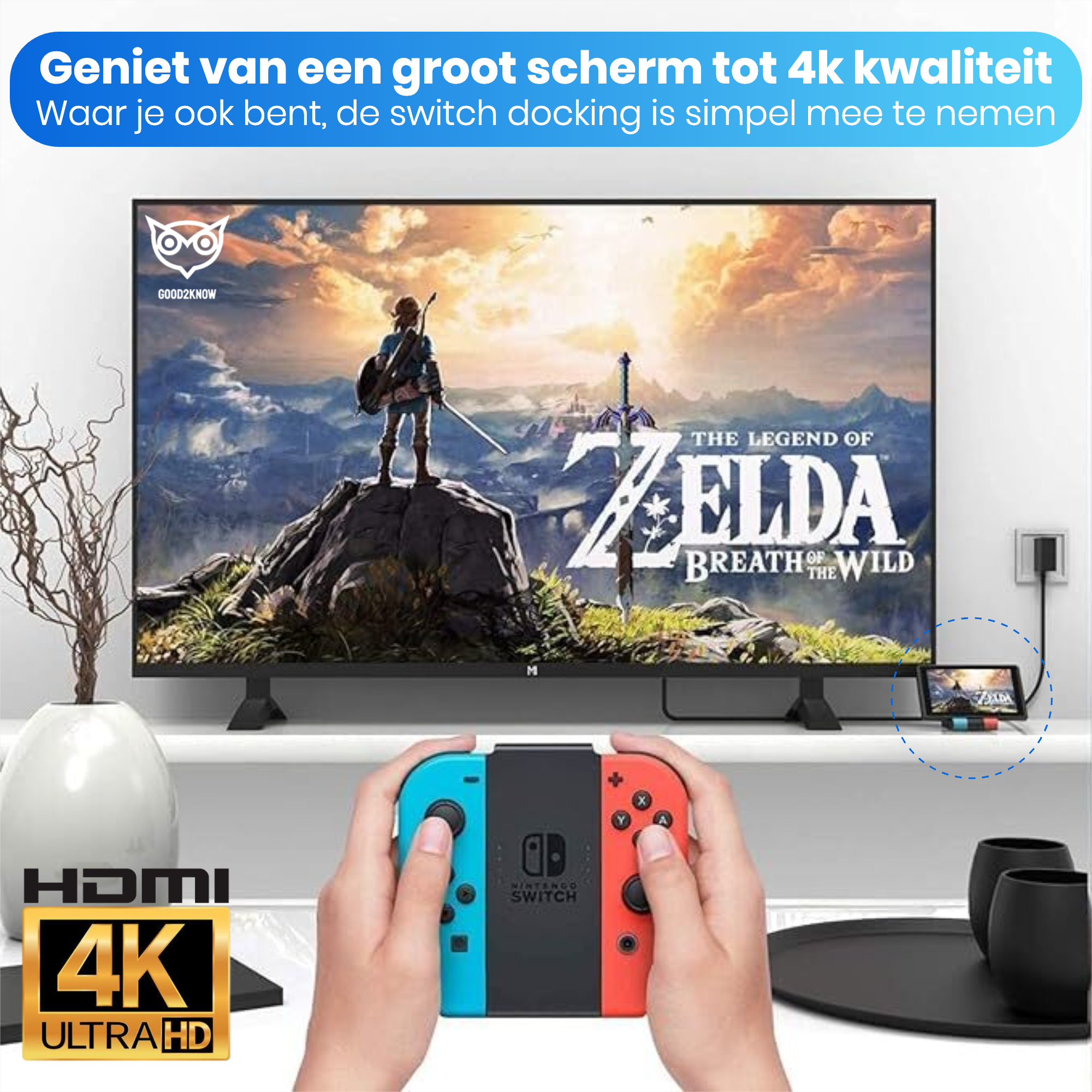 Nintendo Switch Dock Set - 5 in 1 Docking station geschikt voor Switch