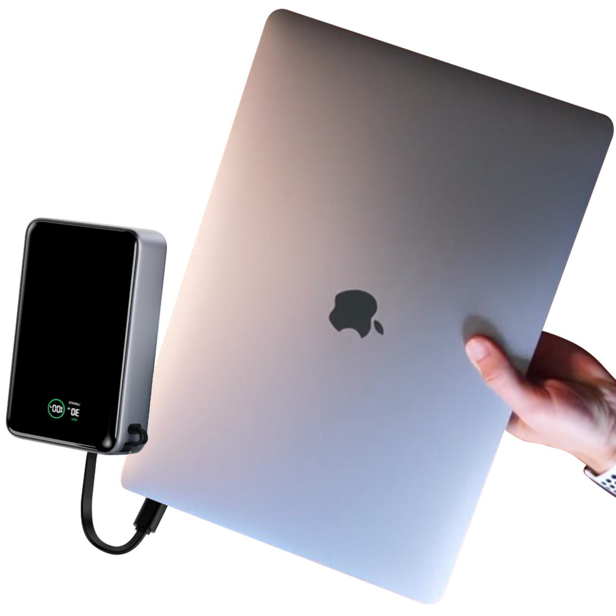 Powerbank 20.000 mAh - 30W Snellader met Ingebouwde USB-C Kabel - Laptop powerbank - Smartphone powerbank - [G2K-78]