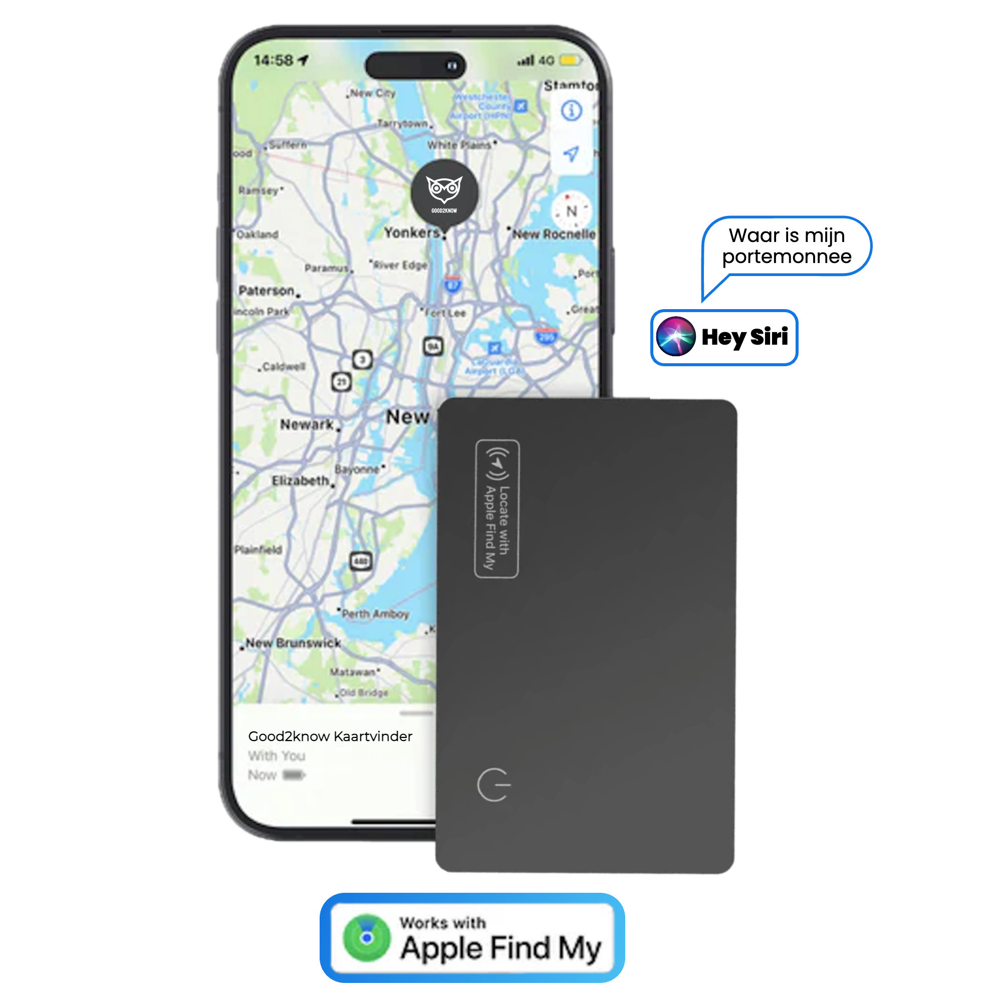 Airtag Wallet – Airtag kaart – Airtag geschikt voor pasjeshouder en portemonnee – Wallet tracker –Mini dunne kaart tracker