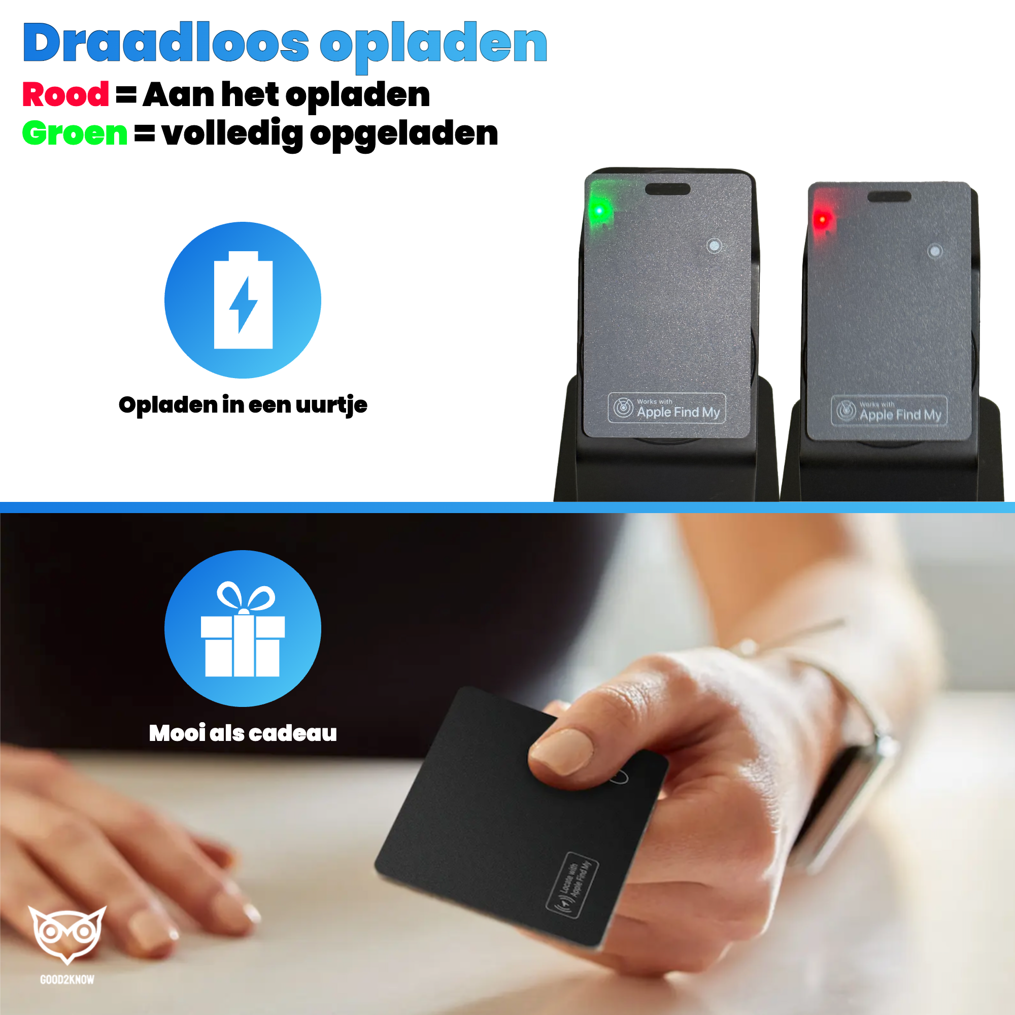 Airtag Wallet – Airtag kaart – Airtag geschikt voor pasjeshouder en portemonnee – Wallet tracker –Mini dunne kaart tracker