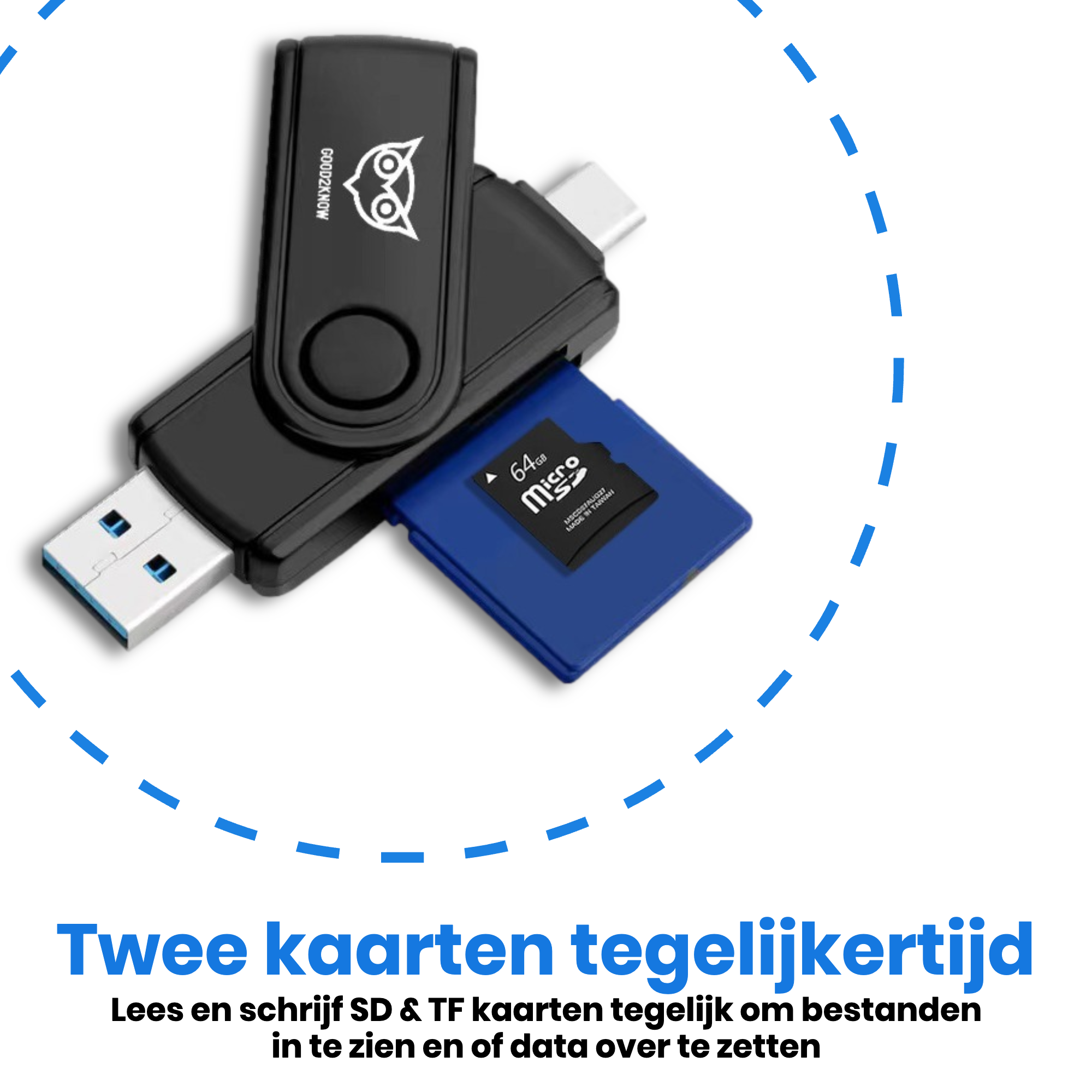 Good2know Sd Kaart Lezer – Sd Kaartlezer Usb C - Compact Flash Card Reader – Geheugenkaartlezer – Cf Card Reader – CF Kaartlezer