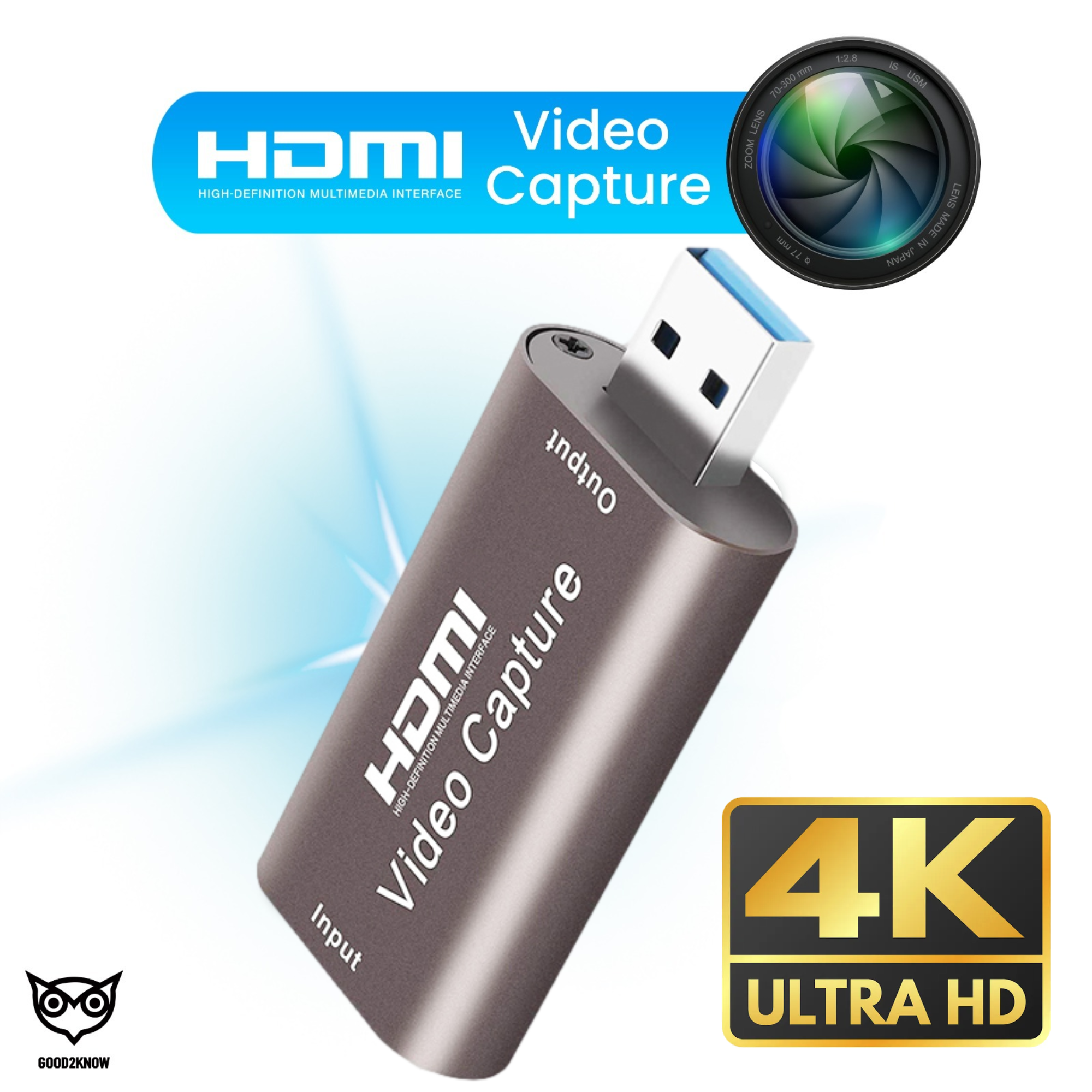 Capture Card HDMI naar USB 3.0 4K Game Capture