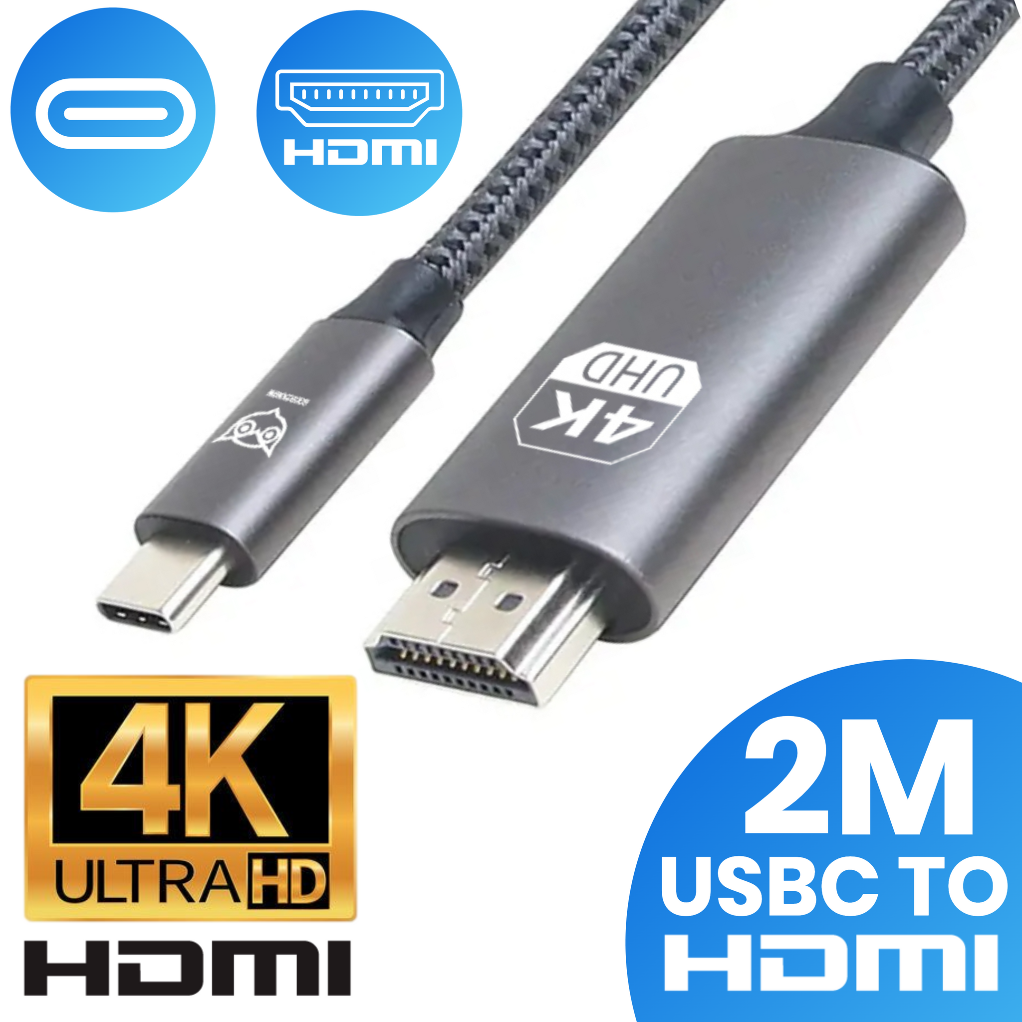 Good2know Usb c naar HDMI - 2 meter - Ultra 4k - 2k - Video kabel geschikt voor macbook pro, air - hdmi switch - usb c naar hdmi kabel