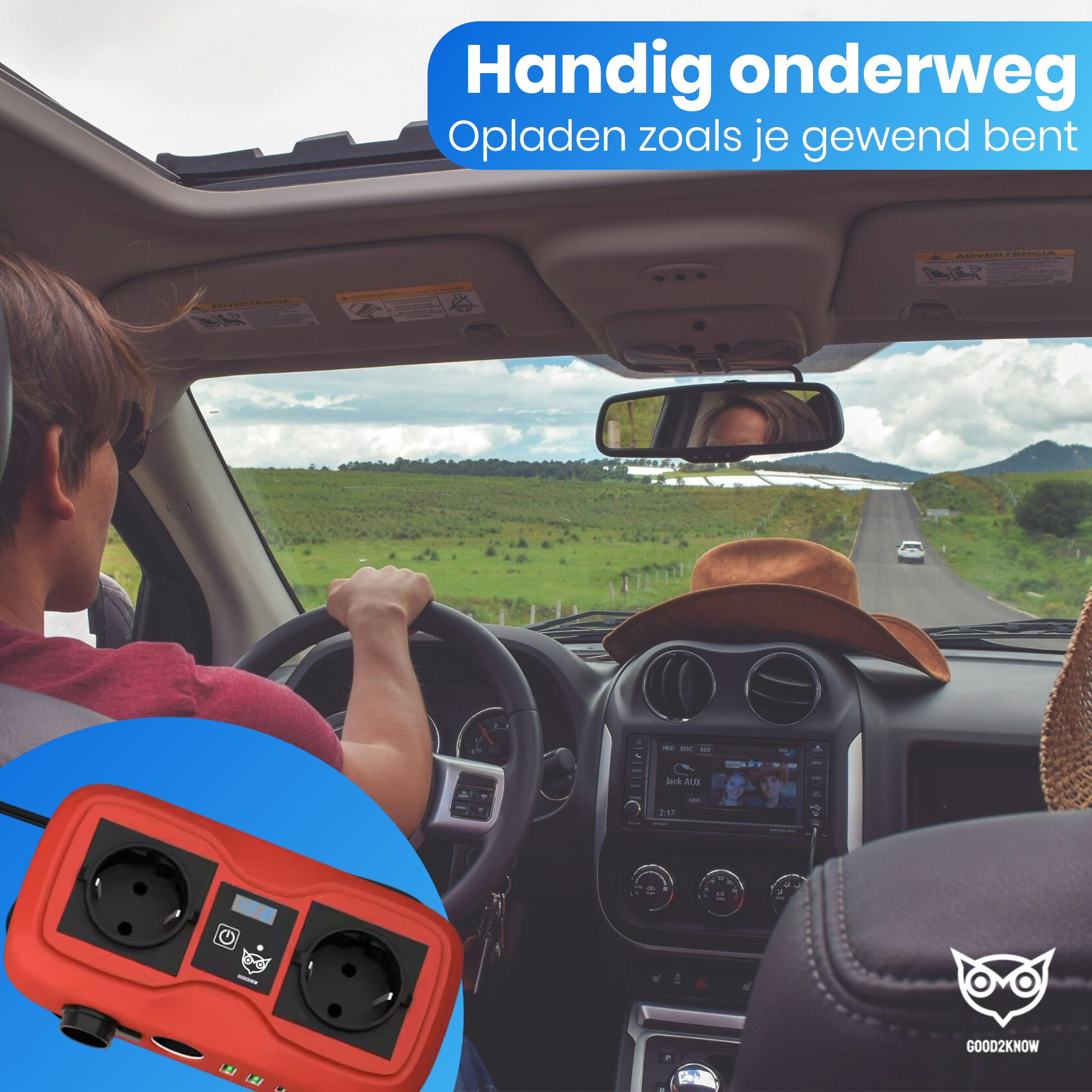 Lvyuan - Omvormer - 24v Naar 230v - 800 W/1600 W - 3 Stopcontacten En 4 Usb Aansluitingen Lvyuan - Omvormer - 24v Naar 230v - 800 W/1600 W - 3 Stopcontacten En 4 Usb Aansluitingen