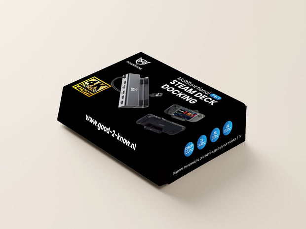 Good2know Steam Deck Dock - Multifunctioneel Docking station voor valve Steam Deck console, switch, ipad - 7 in 1 - 4k hdmi - Ethernet - PD - Met display poort