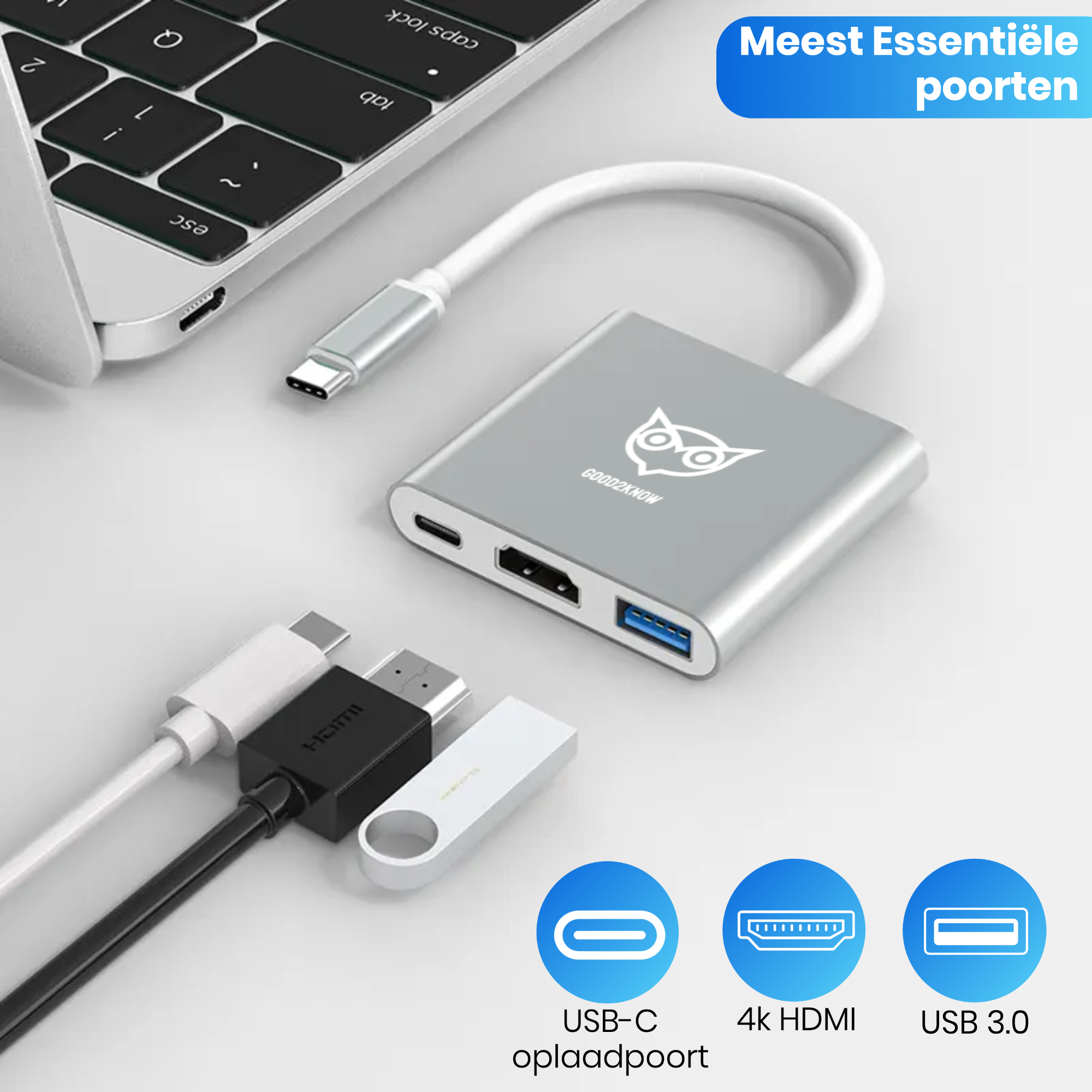 Newmight USB C Adapter mit HDMI Ausgang 4K USB 3.0 Port und Ladeanschluss Typ C 100W Digital AV Multiport Adapter für MacBook Pro/Air, iPad Pro Newmight USB C Adapter mit HDMI Ausgang 4K USB 3.0 Port und Ladeanschluss Typ C 100W Digital AV Multiport Adapter für MacBook Pro/Air, iPad Pro