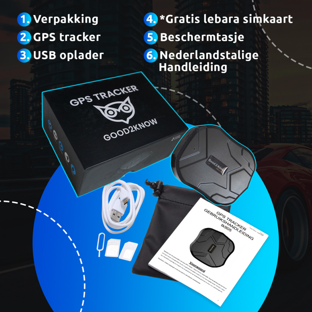 Good2Know GPS tracker – Inclusief Simkaart & Zonder Abonnement – Heavy Duty 150 dagen - Geschikt Alle Voertuigen – NL handleiding
