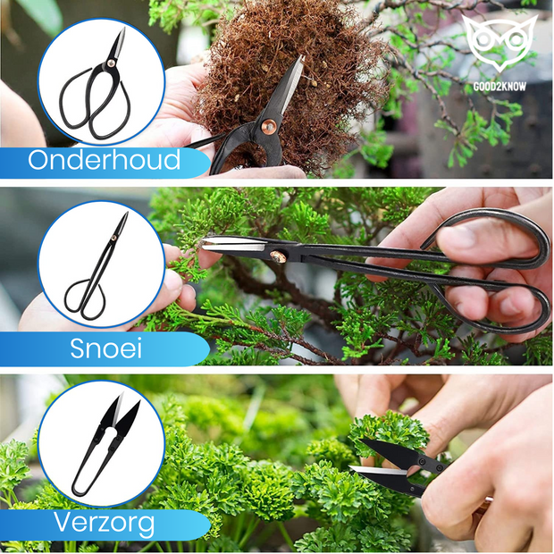 Good2know Bonsai Tool Set - 16 pieces - Bonsai Starters kit - Bonsai tree care kit - Basic set of garden tools 