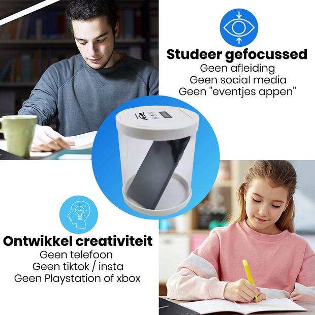 Good2know Phone Safe with Time Lock - Quit Smoking - Timer - Safe - Storage Box - White - More Focus &amp; Self-discipline