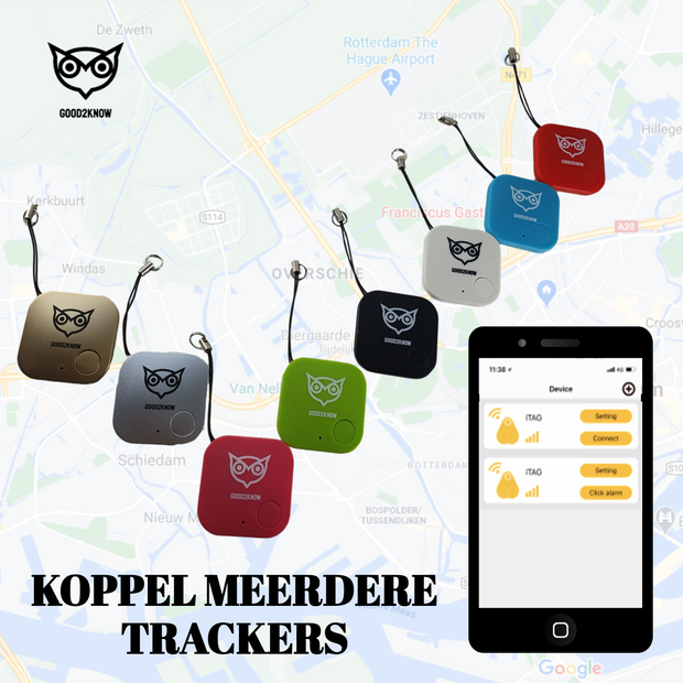 Good2know Key Finder - Keychain - White - Gps tracker - Bleutooth Keyfinder - Cr 2032 &amp; cord - Airtag
