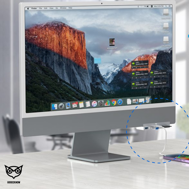 Good2know iMac hub - USB-C - Gen2 - 5 in 1 - Geschikt voor iMac 24 inch, iMac 27 inch