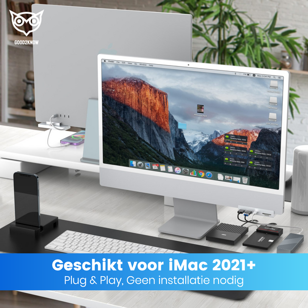 Good2know iMac hub - USB-C - Gen2 - 5 in 1 - Geschikt voor iMac 24 inch, iMac 27 inch