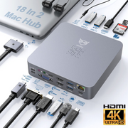 Good2know Macbook Hub - Docking station - 18 in 2 - 4k HDMI - Usb Splitter - Only Suitable for Macbook Air and Macbook Pro 