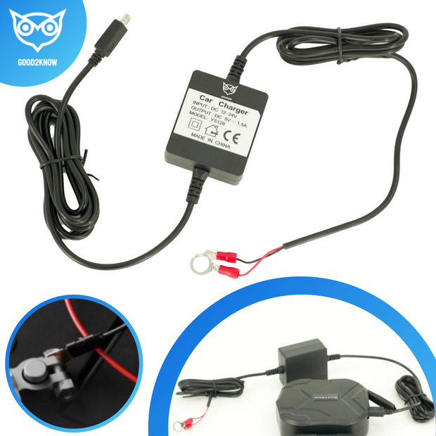 Good2know Battery Charger for GPS Trackers - Car Charger - Charger Gps