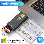 Good2know Id Card Reader - USB - Compact 2022 Model - Memory Card Reader - Belgium - Mac, Windows