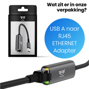 Good 2 Know Ethernet adapter USB-A - Rj45 - USB A naar Ethernet adapter - Internet adapter - 20CM - Aluminium behuizing